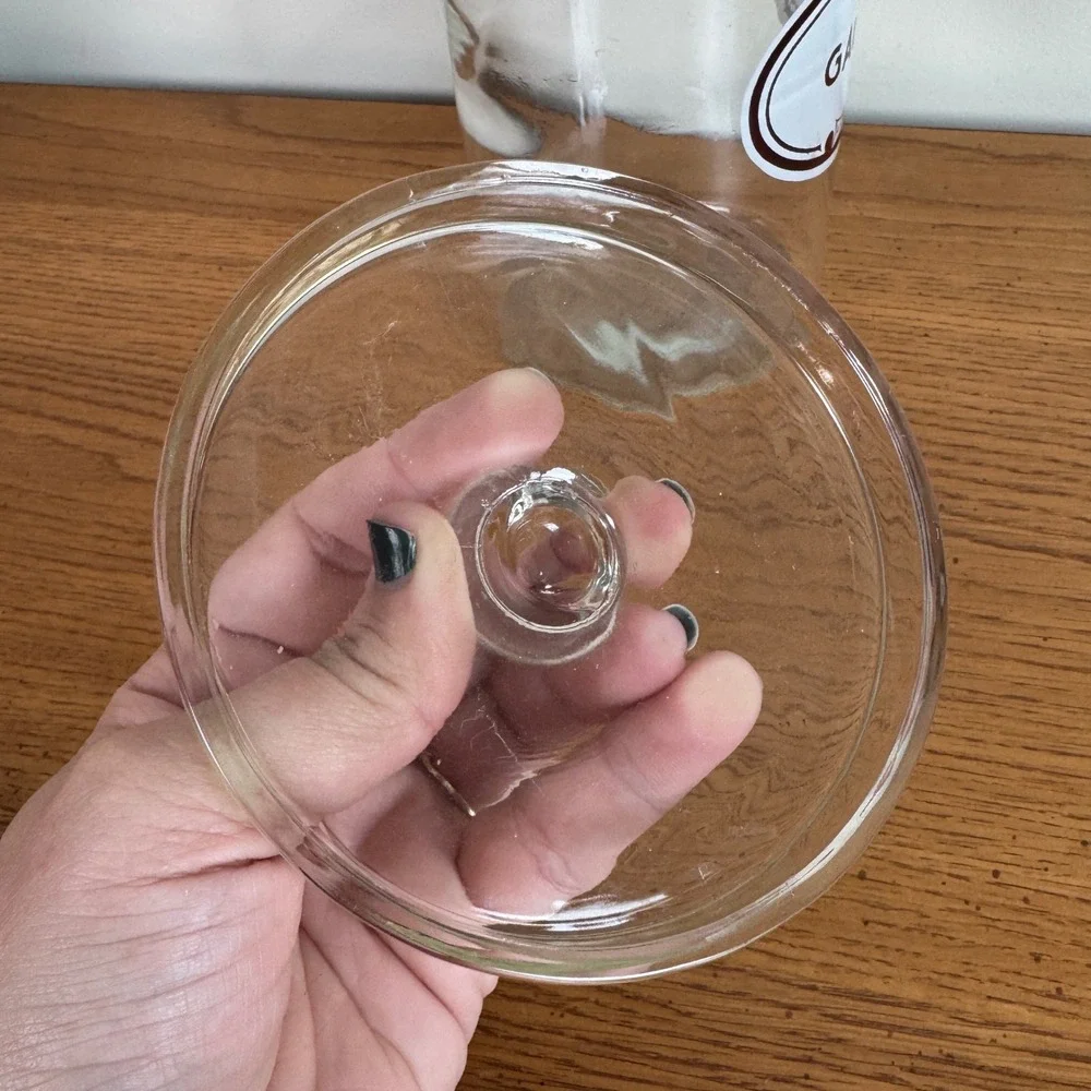 Vintage Apothecary Jar Glass Lid Gauze‎ A.S. ALOE Co Storage Container